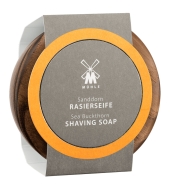 Mühle Shaving Soap in a wooden Bowl Sea Buckthorn